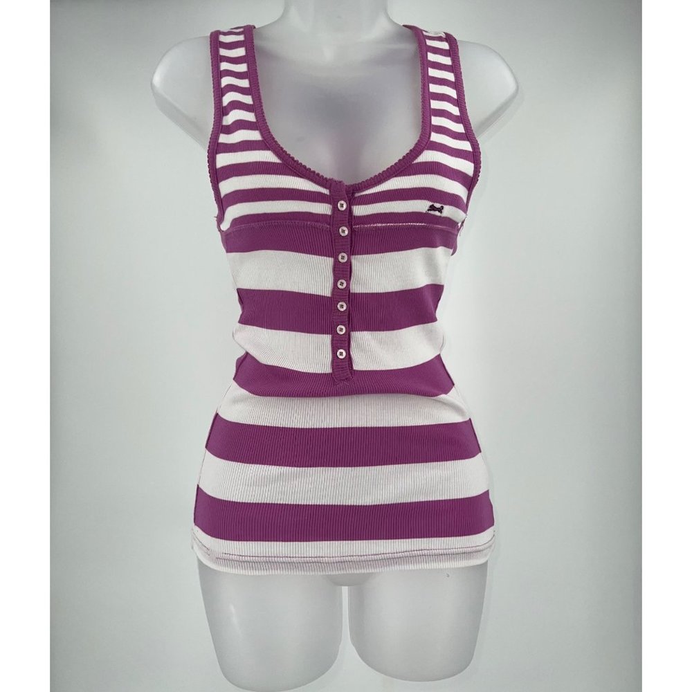 Vintage The Classic Le Tigre Button Front Ladies Tank Top Size Small